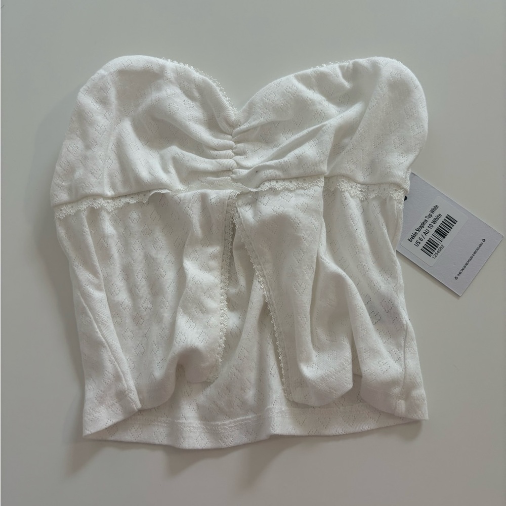 PRINCESS POLLY Pointelle Heart Tube Top NWT